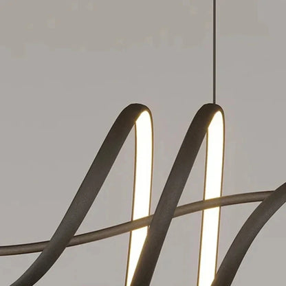 Suspension LED moderne en aluminium blanc pour salon et salle à manger