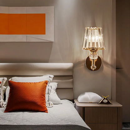 Applique Murale LED Moderne en Cristal avec Abat-jour pour Intérieur Cosy
