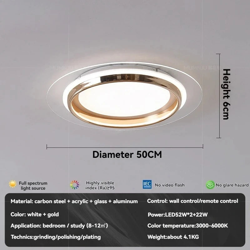 Plafonnier LED moderne en acrylique à coins arrondis, lumière chaleureuse pour intérieur élégant