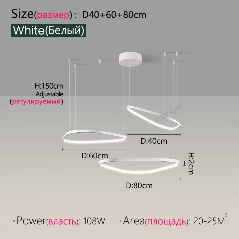 Suspension lustre nordique triangulaire en métal, lumière chaude pour salon et chambre
