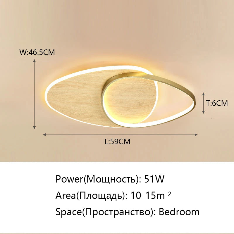 Plafonnier LED moderne en bois, éclairage d’intérieur décoratif pour chambre et salon