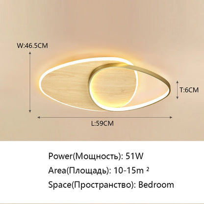 Plafonnier LED moderne en bois, éclairage d’intérieur décoratif pour chambre et salon