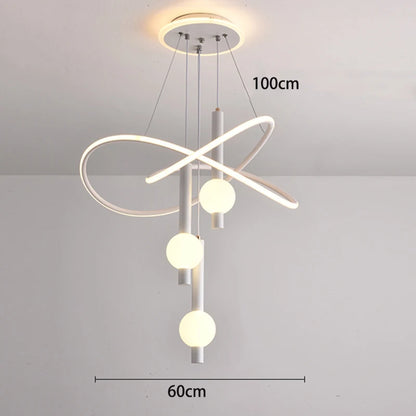 Suspension LED moderne en fer forgé avec 3 couleurs et variateur