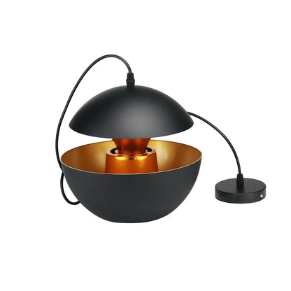 Suspension lustre postmoderne noir et blanc en métal, lumière chaleureuse