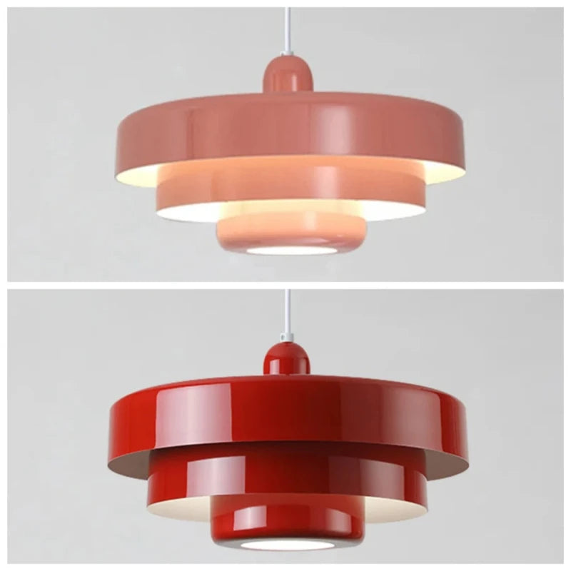 Suspension LED Macaron Nordique en acier et aluminium, éclairage cosy pour salon et restaurant