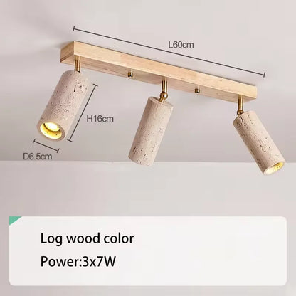 Plafonnier travertin design wabi sabi, projecteur LED pour salon et couloir