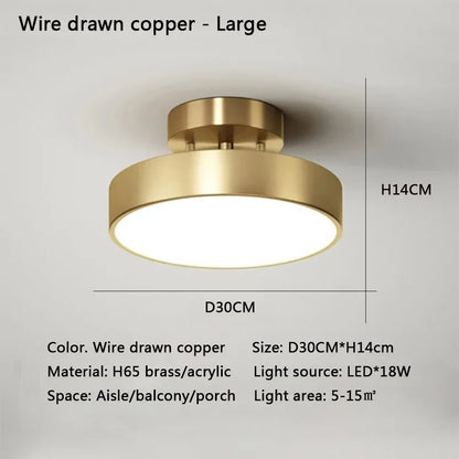 Plafonnier LED moderne rond en cuivre noir or, lumière dimmable pour chambre et salon
