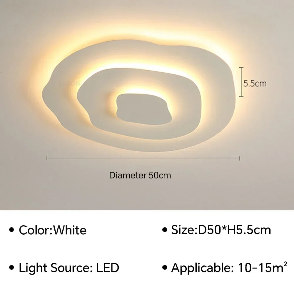 Plafonnier LED Moderne en Aluminium et Acrylique, Luminaire Décoratif pour Salon et Bureau
