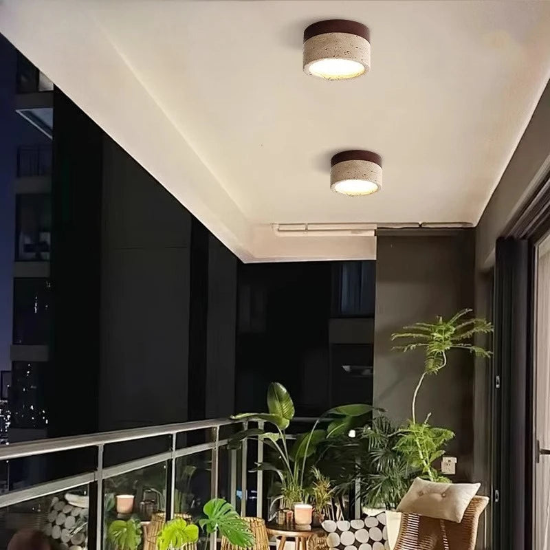 Plafonnier LED en bois de frêne et noyer pour salon et chambre