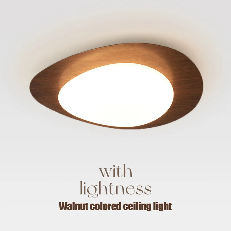 Plafonnier LED moderne galets en bois et acrylique pour salon et chambre