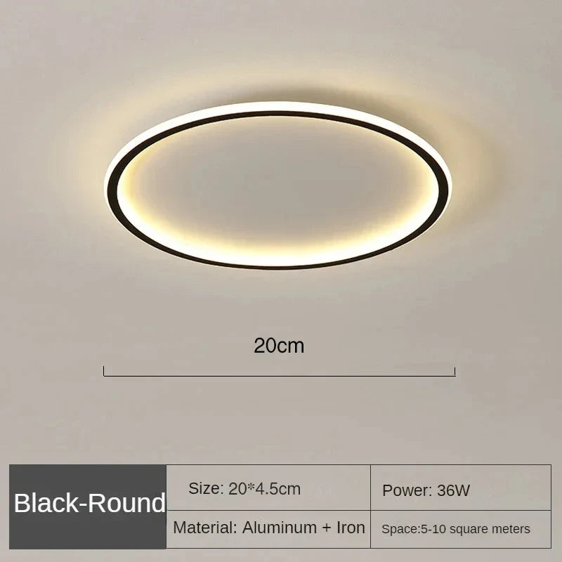 Plafonnier design nordique moderne en métal, éclairage LED dimmable pour salon et chambre