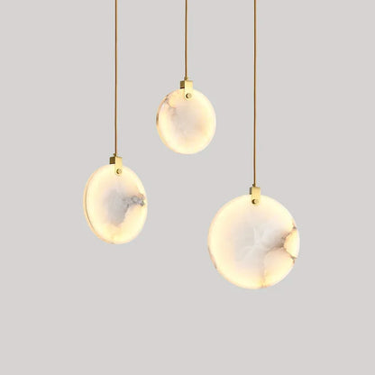 Suspension LED en Marbre Design Moderne, Luminaire pour Salon et Salle à Manger
