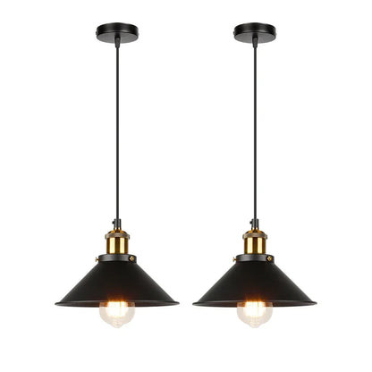 Suspension vintage E27 DINDALLED en métal noir et or, lustre d'intérieur