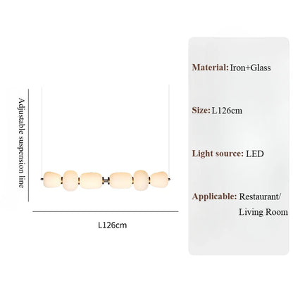 Suspension en verre style crème française, luminaire intérieur élégant