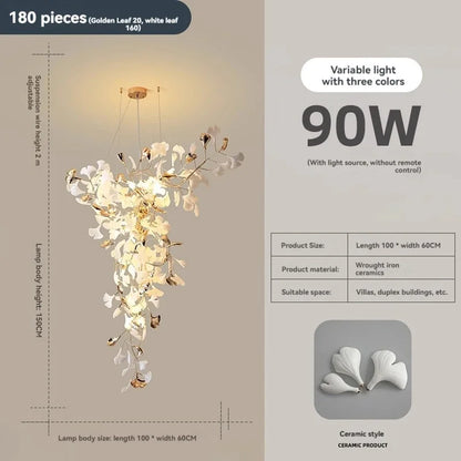 Suspension design moderne en céramique avec ampoules LED G9, ambiance chaleureuse