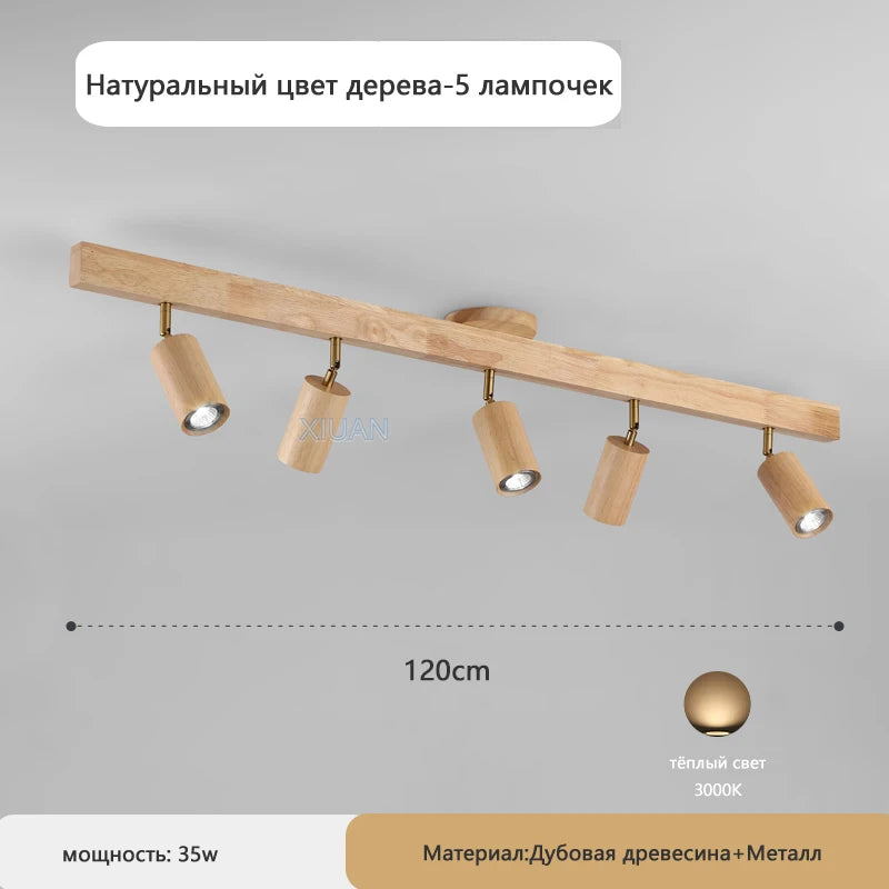 Plafonnier japonais en bois à lumière réglable pour salon et couloir