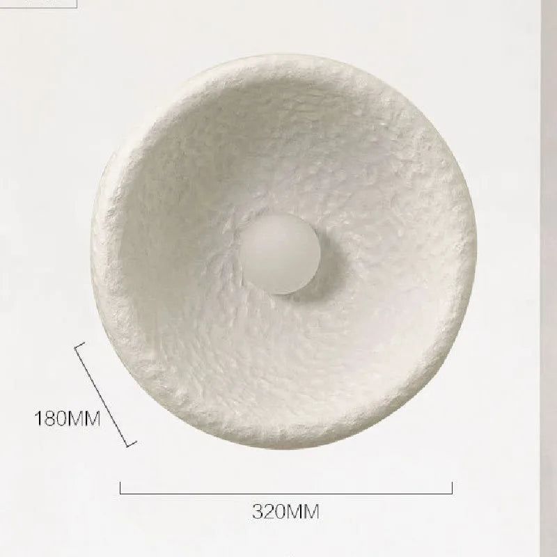 Applique Murale Wabi-Sabi LED en Résine et Verre Dépoli, Ambiance Chaleureuse