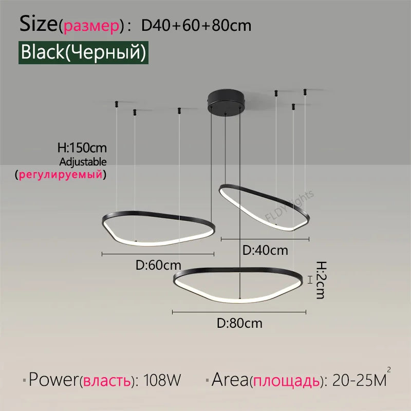 Suspension lustre nordique triangulaire en métal, lumière chaude pour salon et chambre