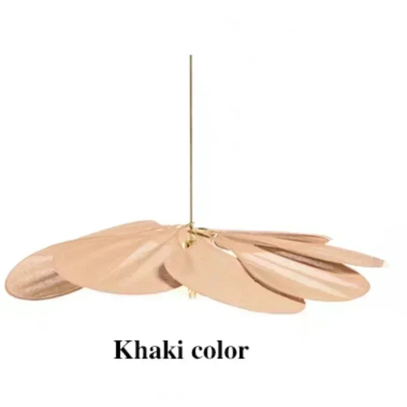 Suspension LED fleur en tissu coloré pour salon et salle à manger, lumière chaleureuse