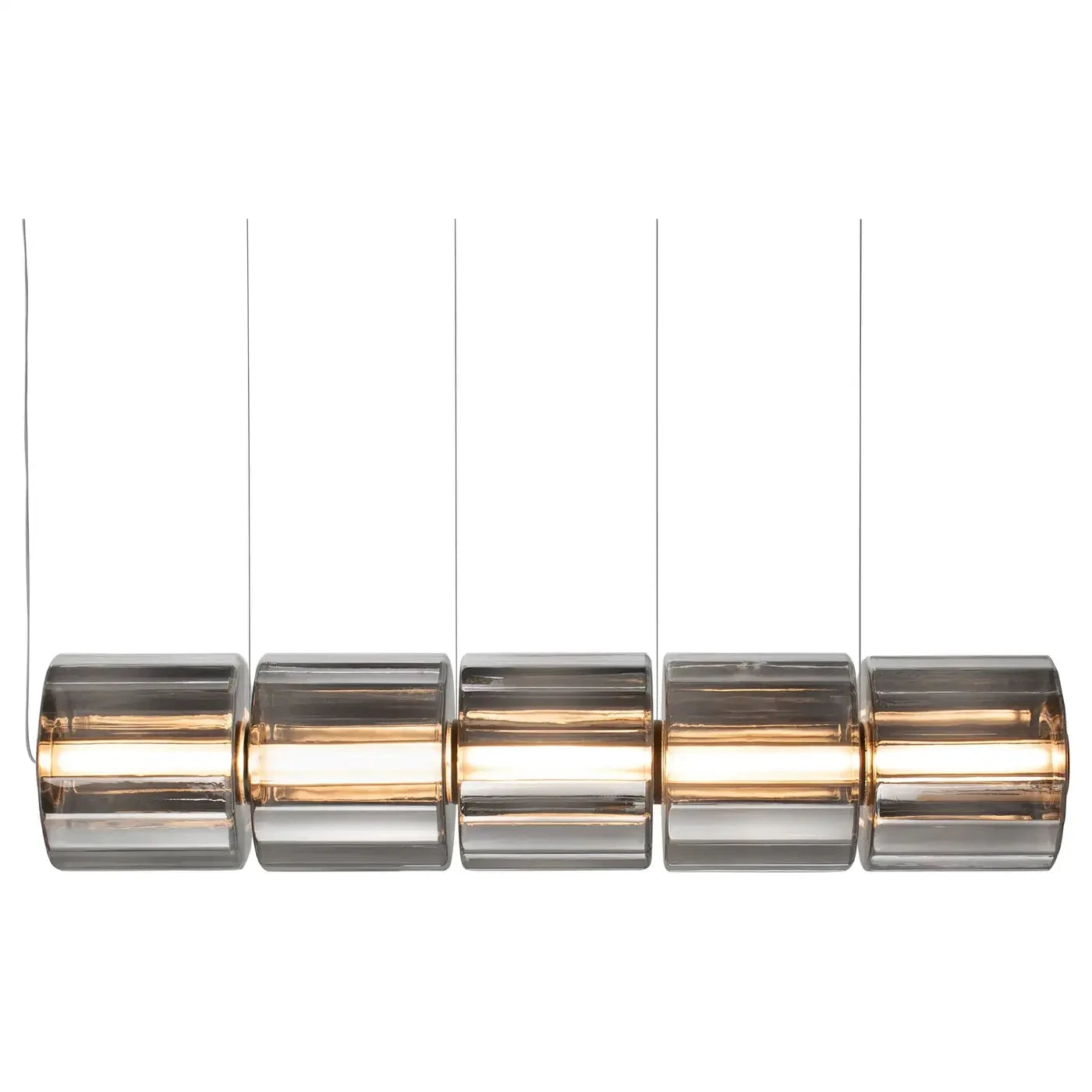 Suspension verre fumé gris design nordique LED pour salon et restaurant