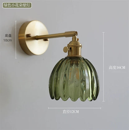 Applique Murale Moderne en Verre à Fleurs LED pour Chambre et Bureau