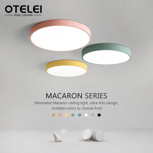 Plafonnier LED circulaire minimaliste en métal et acrylique, design moderne pour salon et bureau