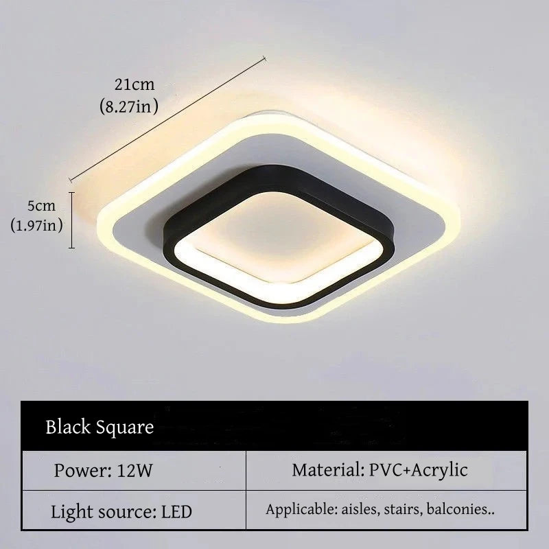 Plafonnier LED métal doré design nordique moderne pour couloir