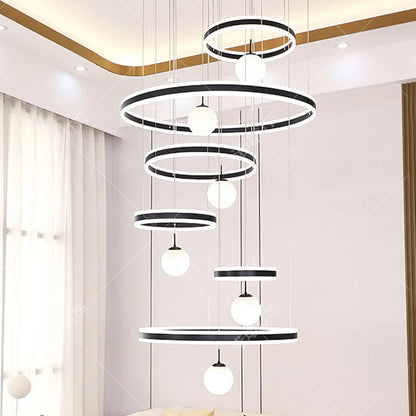 Suspension moderne en aluminium LED pour salle à manger, lumière modulable