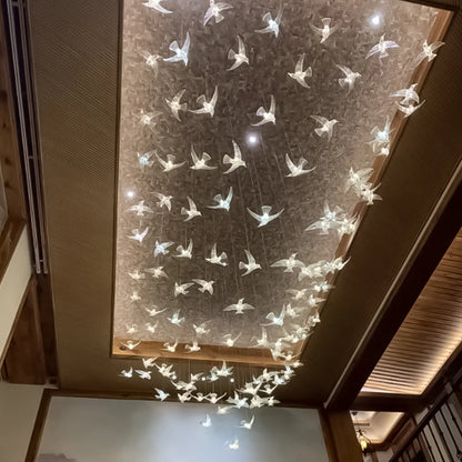 Lustre suspendu en verre et métal style moderne pour hall d’hôtel