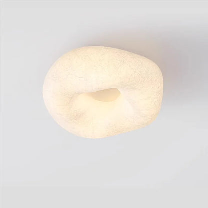 Plafonnier rond en soie blanc Yunduo design Wabi Sabi pour chambre et étude