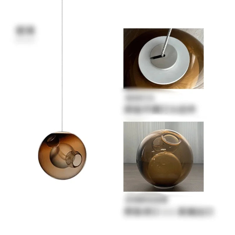 Suspension boule en verre design canadien pour salon et bar Villa