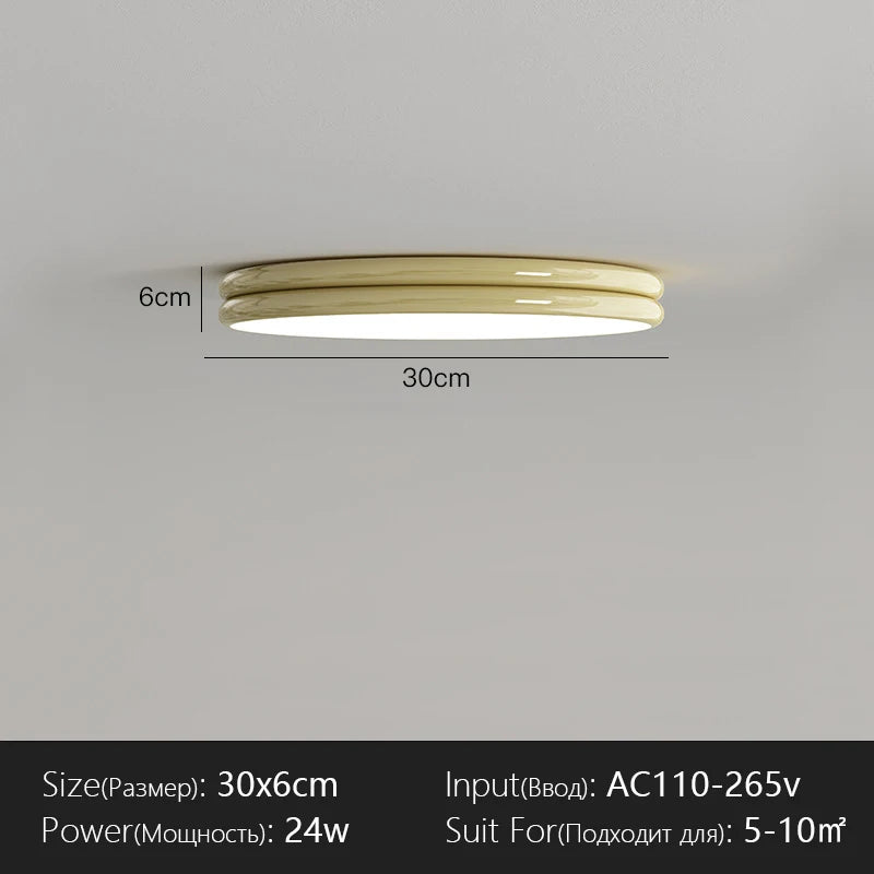 Plafonnier rond Bauhaus vert en métal LED pour ambiance cosy