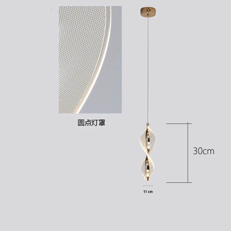 Suspension LED nordique en acrylique, lumière chaude et naturelle pour intérieur