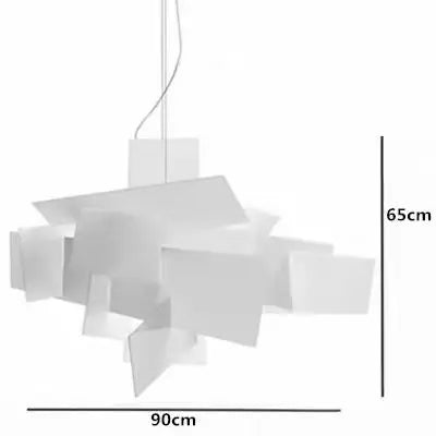 Suspension Big Bang rectangulaire empilable en chrome poli, lumière esthétique design Art Déco