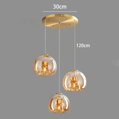 Suspension moderne en verre pour salon et salle à manger, éclairage intérieur chaleureux