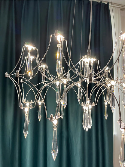Suspension moderne en cristal pour salon et chambre, éclairage LED dimmable