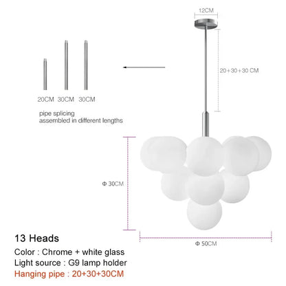 Suspension LED en verre dépoli au design moderne, lumière blanche chaude, luminaire plafond élégant