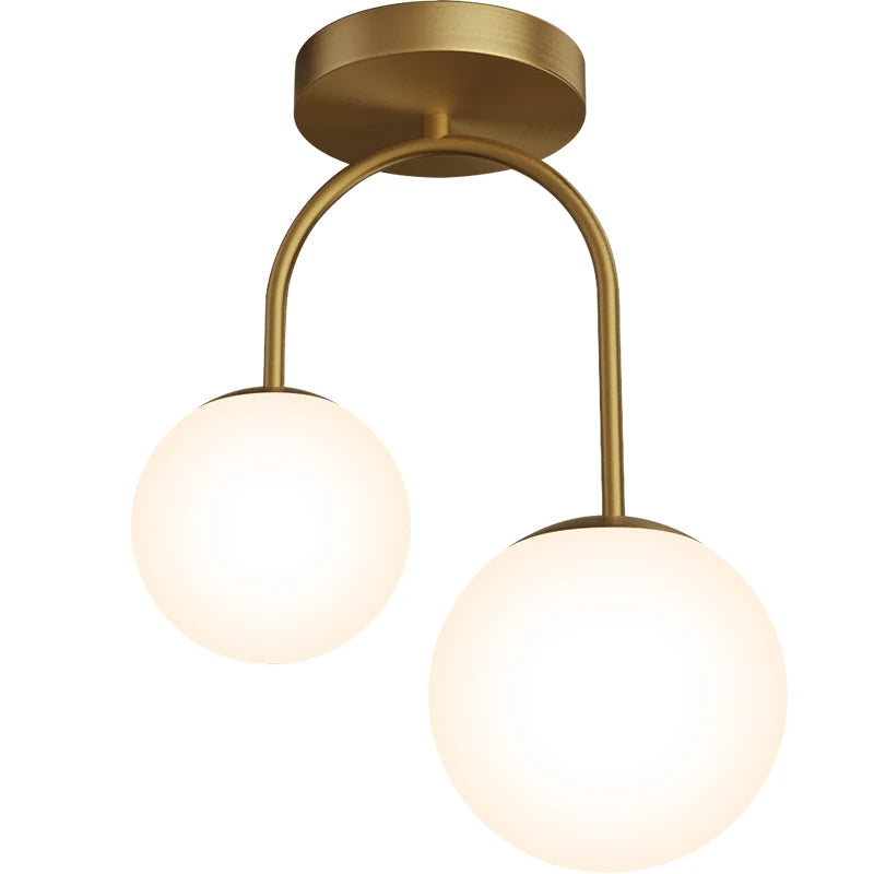 Plafonnier LED moderne en verre et métal pour intérieur design nordique