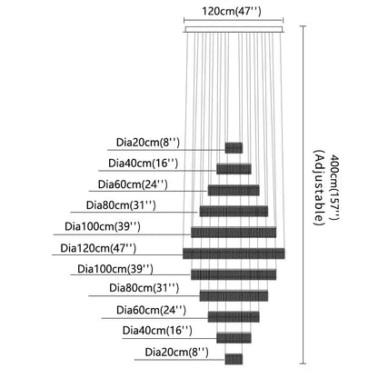 Lustre LED en cristal chromé Art Déco pour escalier, éclairage intérieur premium