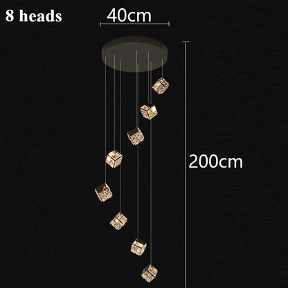 Lustre plafond moderne en cristal LED réglable 3000K-6000K