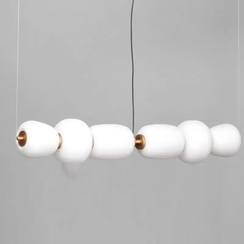 Suspension en verre style crème française, luminaire intérieur élégant