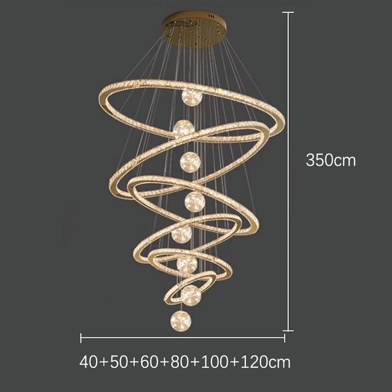 Lustre moderne en cristal nordique à lumière LED pour salon élégant