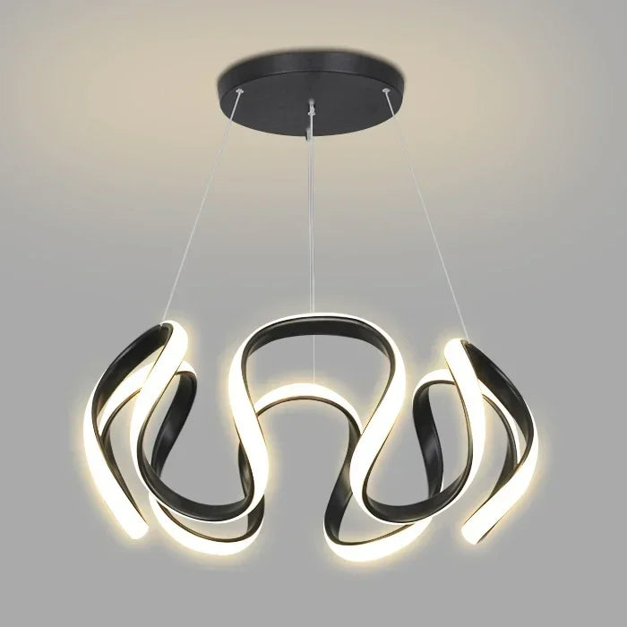 Suspension LED moderne nordique en aluminium, lumière chaude pour salon et salle à manger