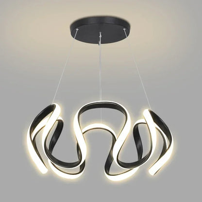 Suspension LED moderne nordique en aluminium, lumière chaude pour salon et salle à manger
