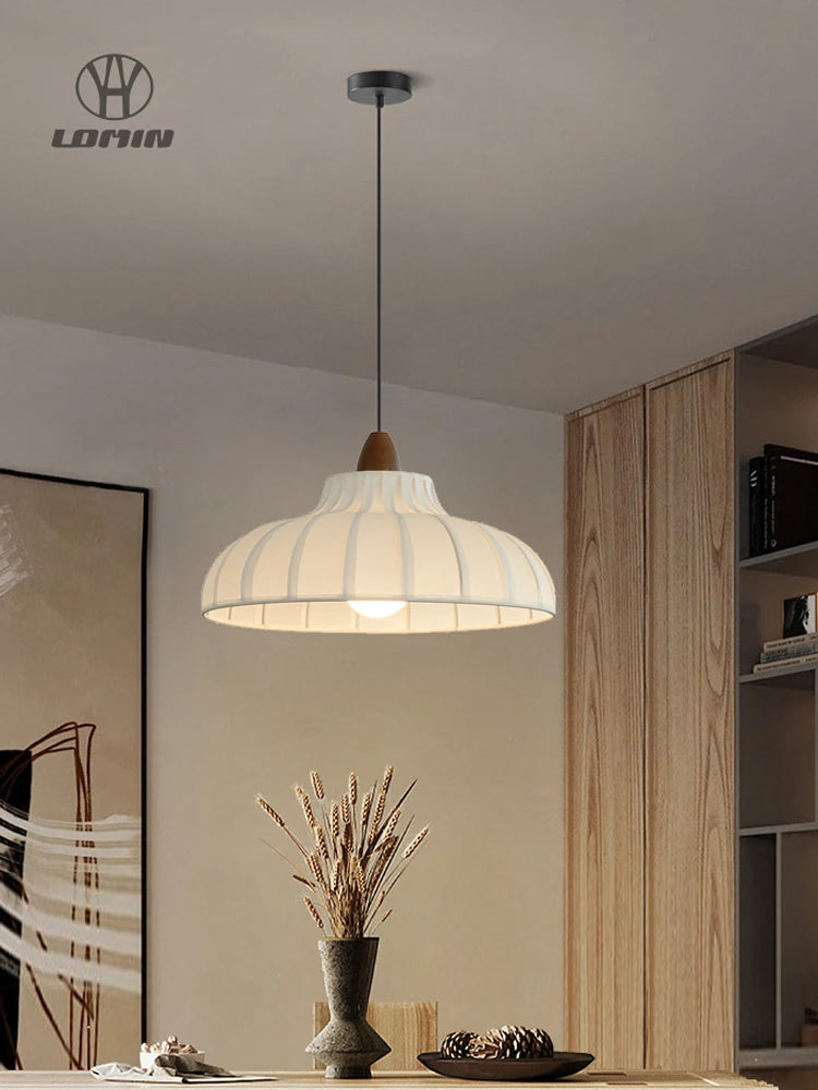 Suspension moderne en tissu Wabi-Sabi, éclairage cosy pour intérieur