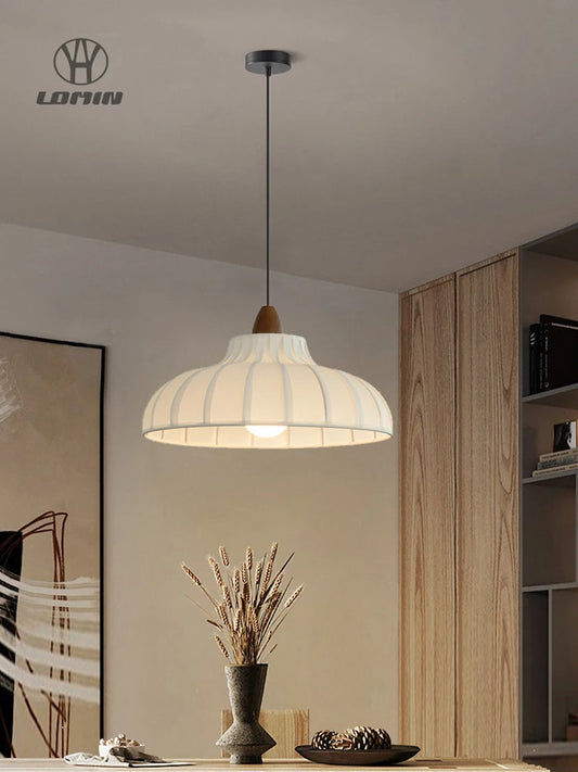 Suspension moderne en tissu Wabi-Sabi, éclairage cosy pour intérieur