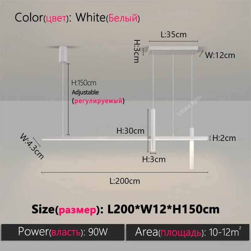 Suspension moderne design créatif en métal pour salle à manger, lumière chaude