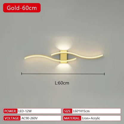 Applique Murale LED Moderne en Aluminium avec Télécommande et Gradation, Lumière Chaude et Froide