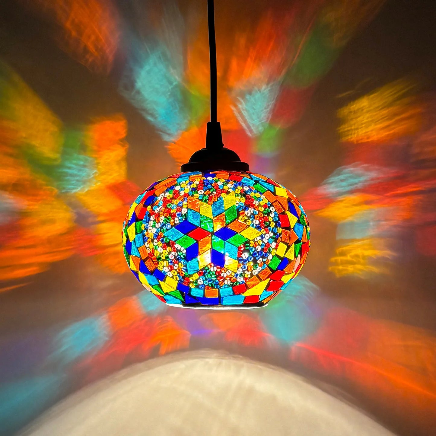 Suspension mosaïque en alliage style bohème pour chambre et salle à manger