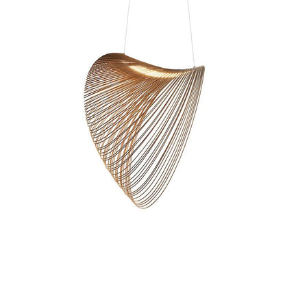 Suspension nid d'oiseau japonaise en bambou, éclairage moderne pour salon et chambre